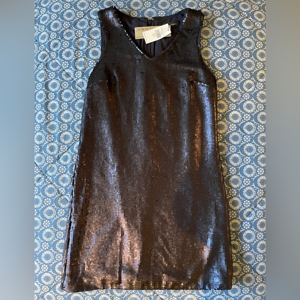 Banana Republic Navy Sequin Mini Dress